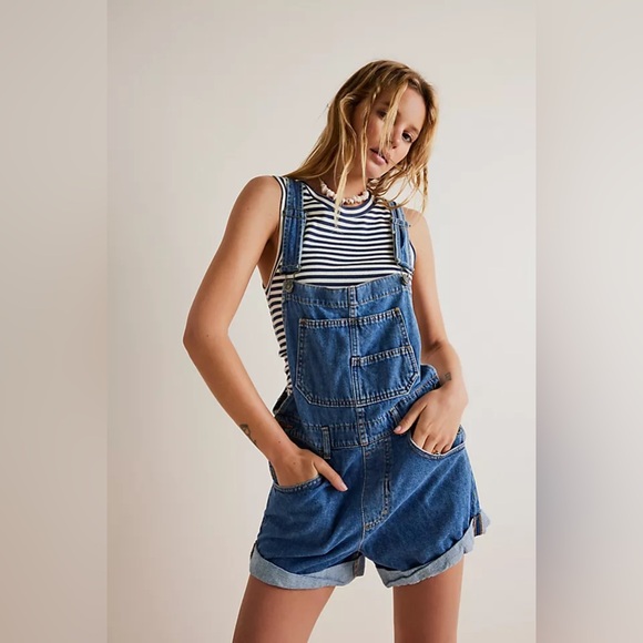 Free People Denim - Free People Ziggy Shortall in Sapphire Blue Size XL